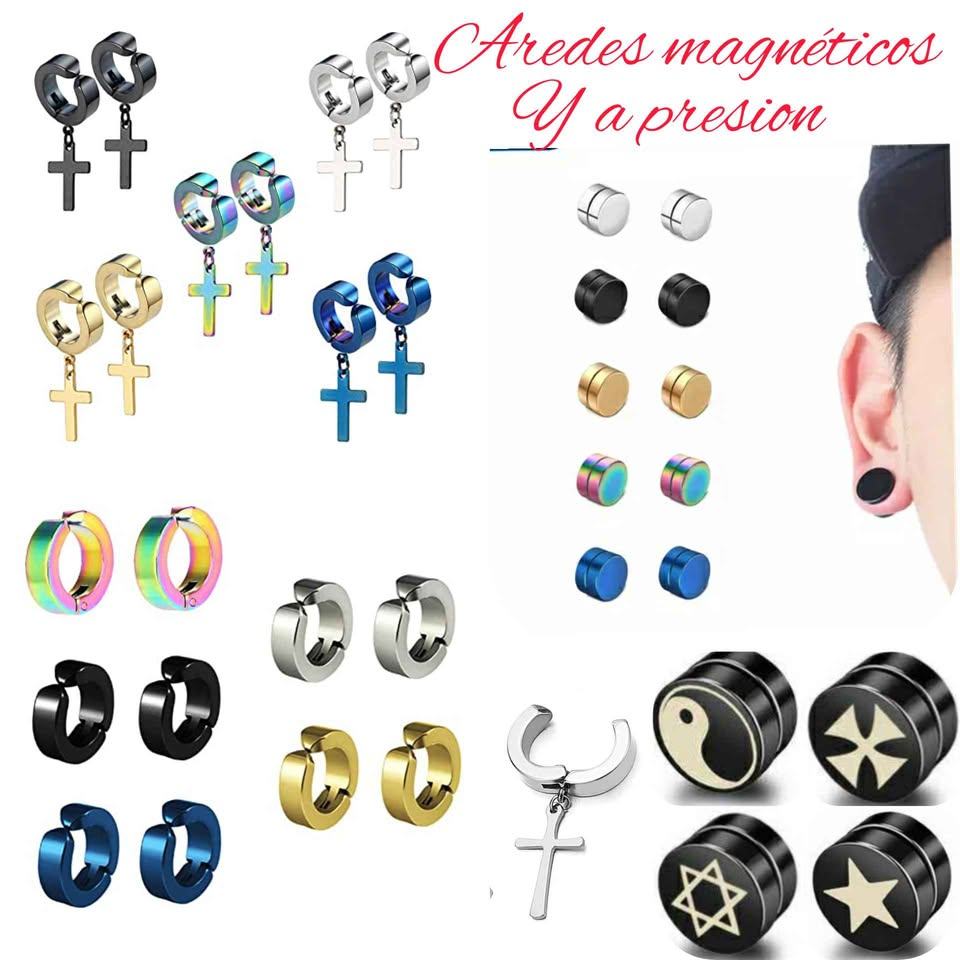 ARETES A PRESION HOMBRE