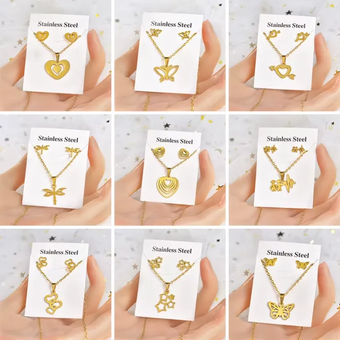 COLLAR + ARETES MARIPOSA